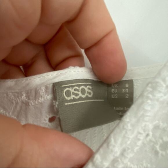 ASOS White Button-Front Mini Dress - Picture 2 of 11